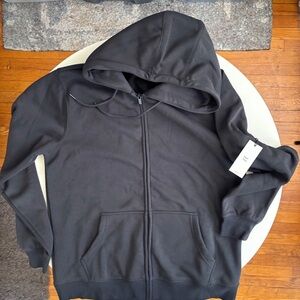 Swet Tailor Men’s Stretch Fleece Zip Hoodie Size Large Black New